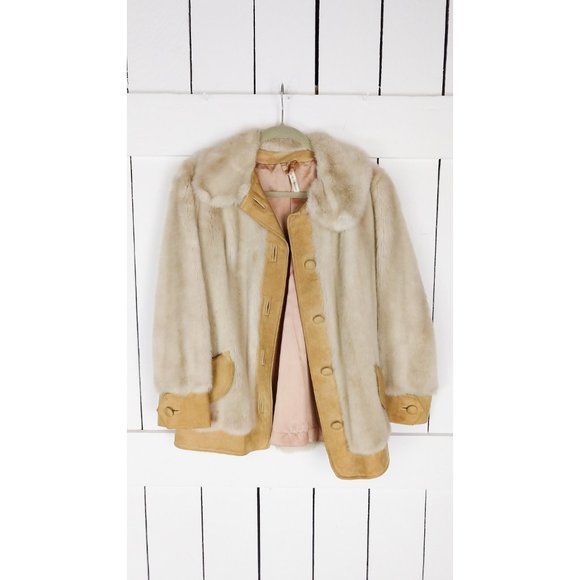 Vintage London Leathers by Lilli Ann faux fur suede midi coat jacket - Picture 7 of 7